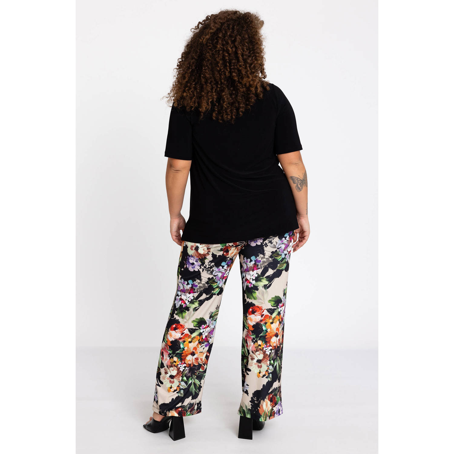 YOEK wide leg regular waist broek multi