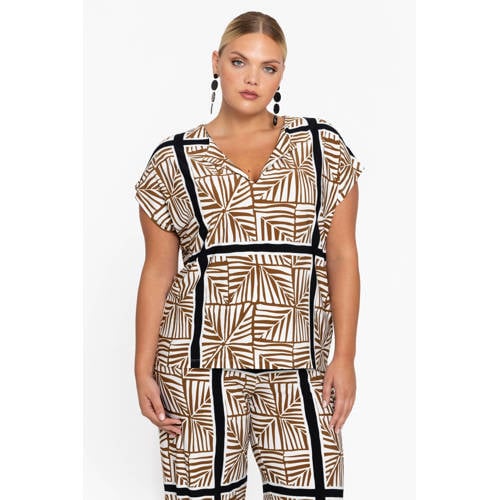 YOEK top beige – Beige/zwart