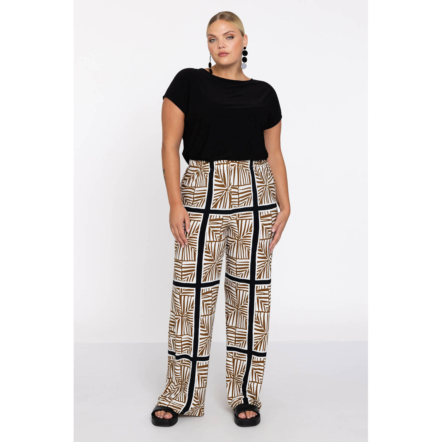 YOEK straight regular waist broek beige