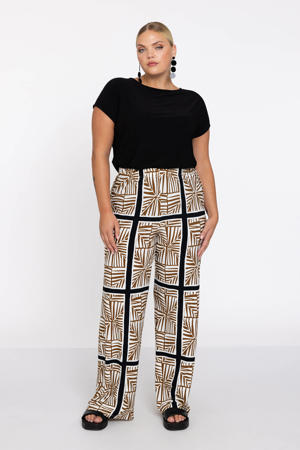 straight regular waist broek beige