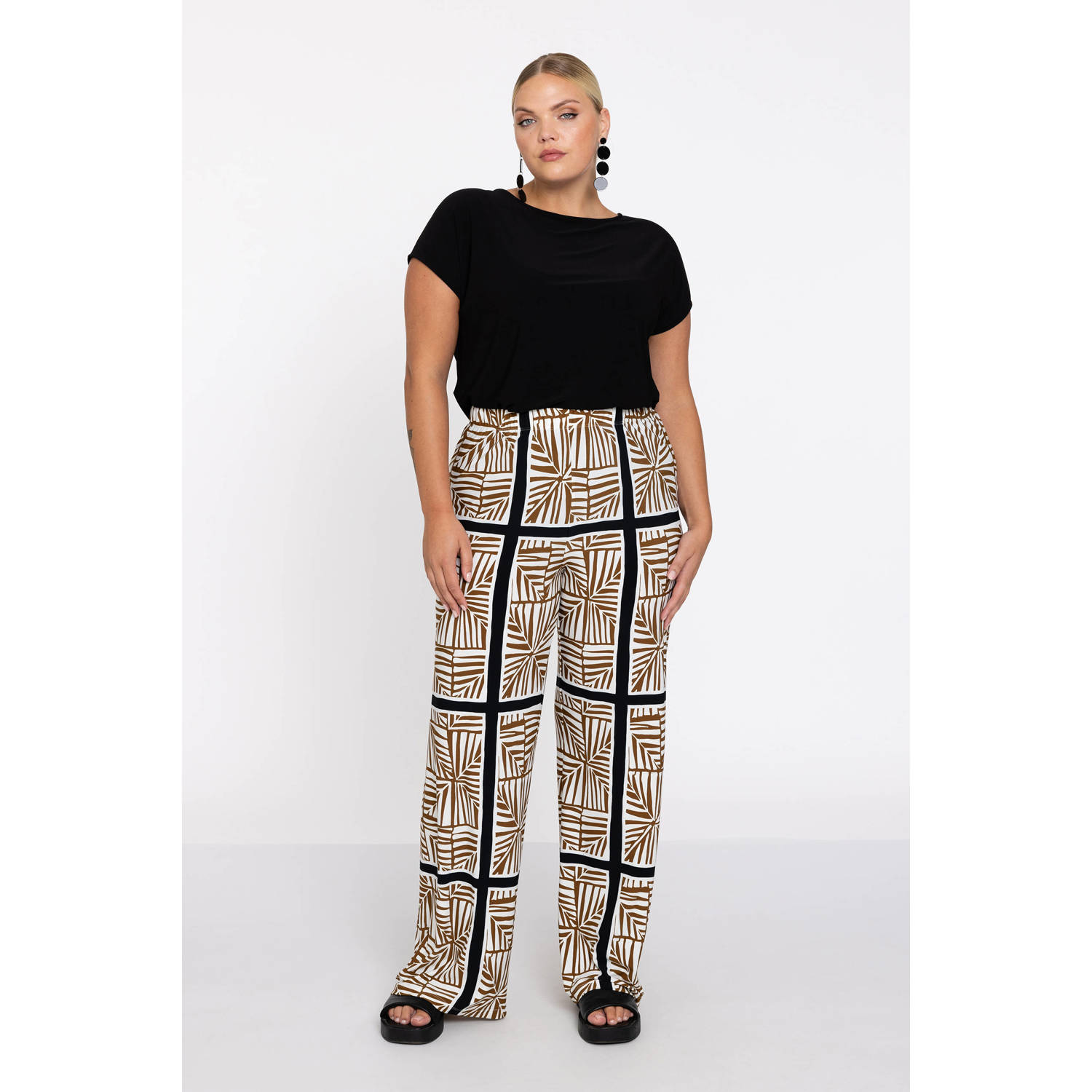 YOEK straight regular waist broek beige