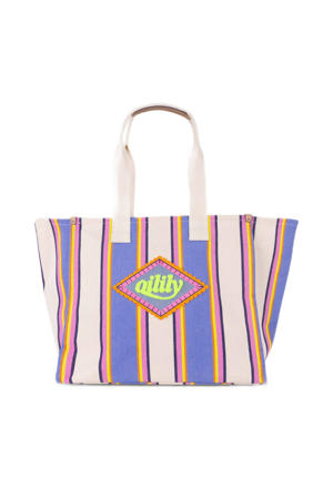  shopper Sea met strepen blauw/ecru