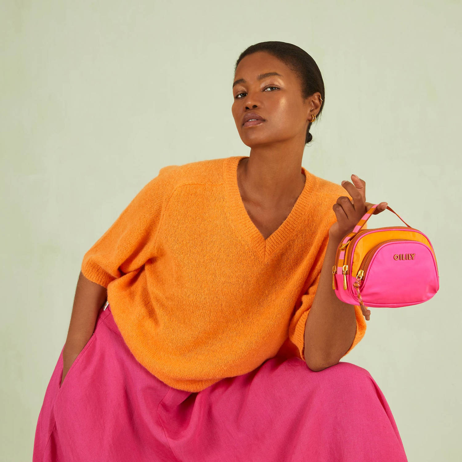 Oilily crossbody tas Sabi fuchsia oranje