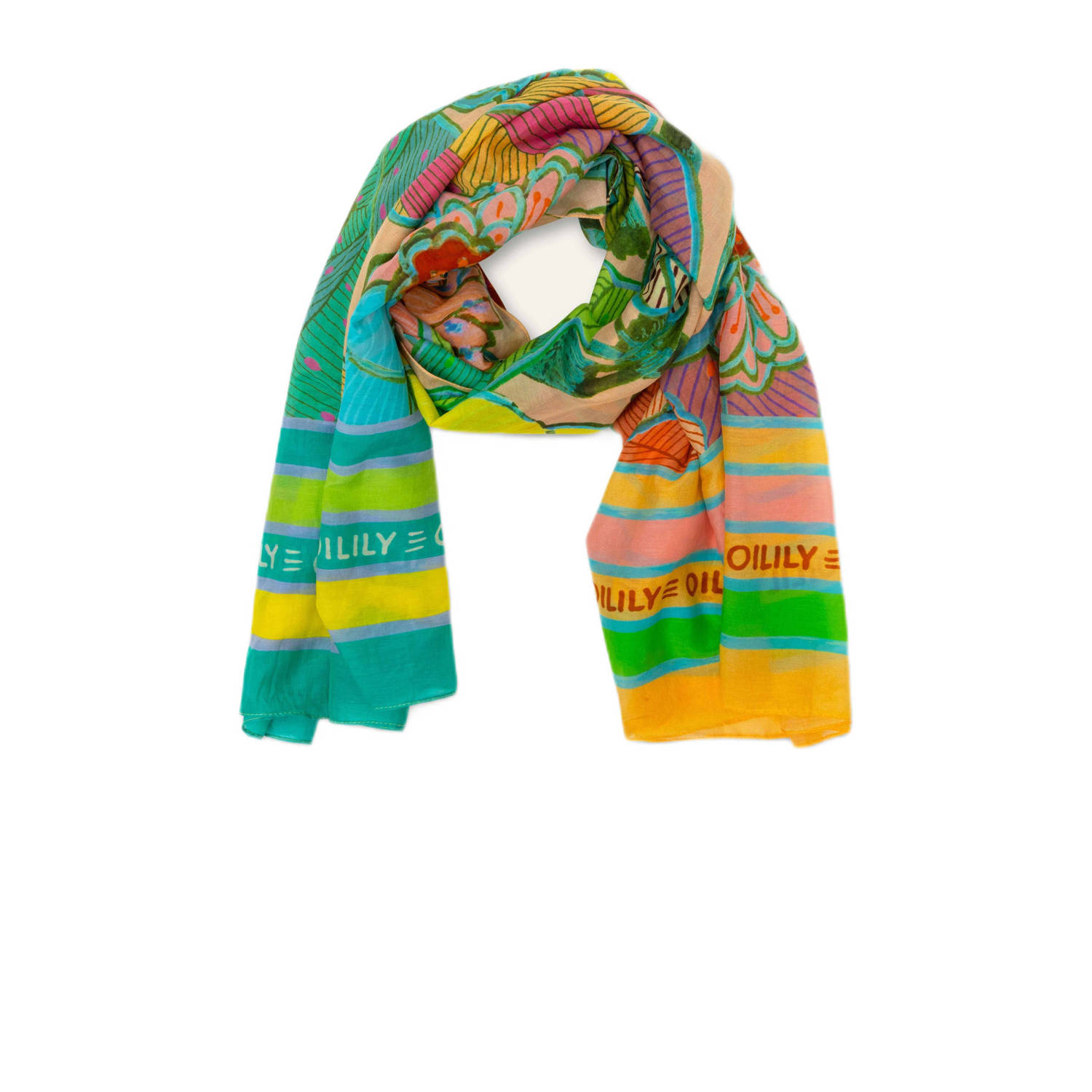 Oilily sjaal Artisan met bloemen multi