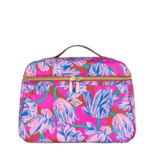 Oilily beautycase Coco met bloemen fuchsia/blauw afbeelding