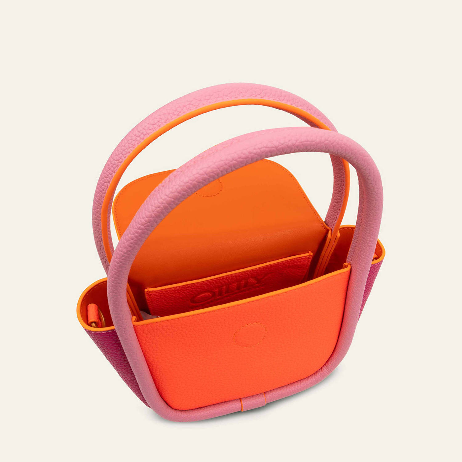 Oilily mini handtas Hoop fuchsia oranje