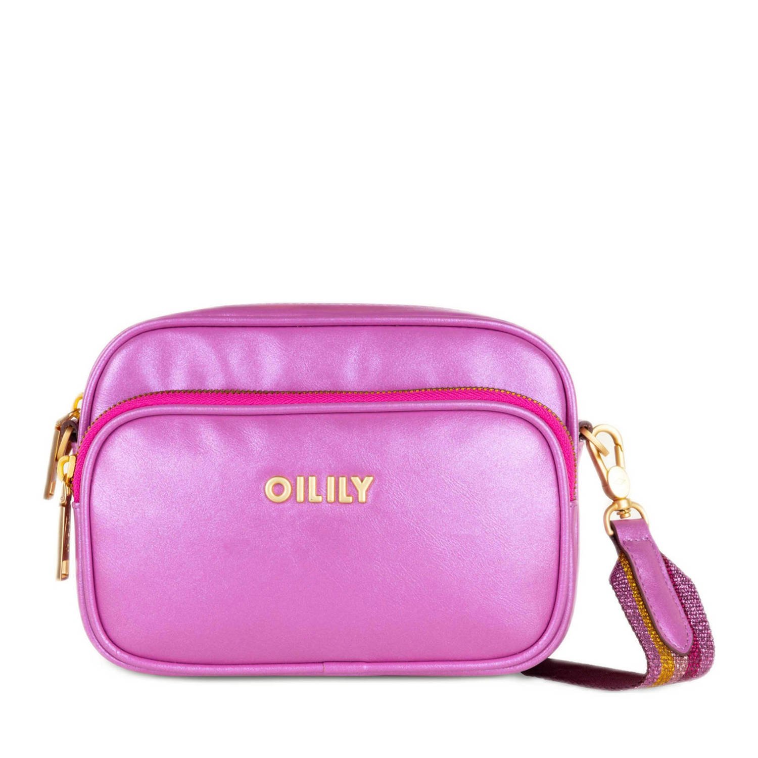 Oilily metallic crossbody tas Smiley paars