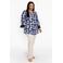YOEK tuniek Plus Size met print en linnen - blauw