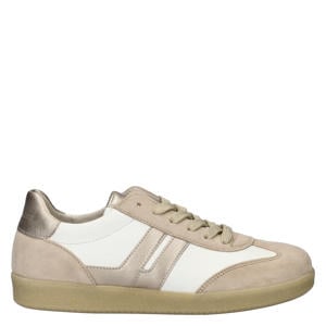 leren sneakers beige/wit