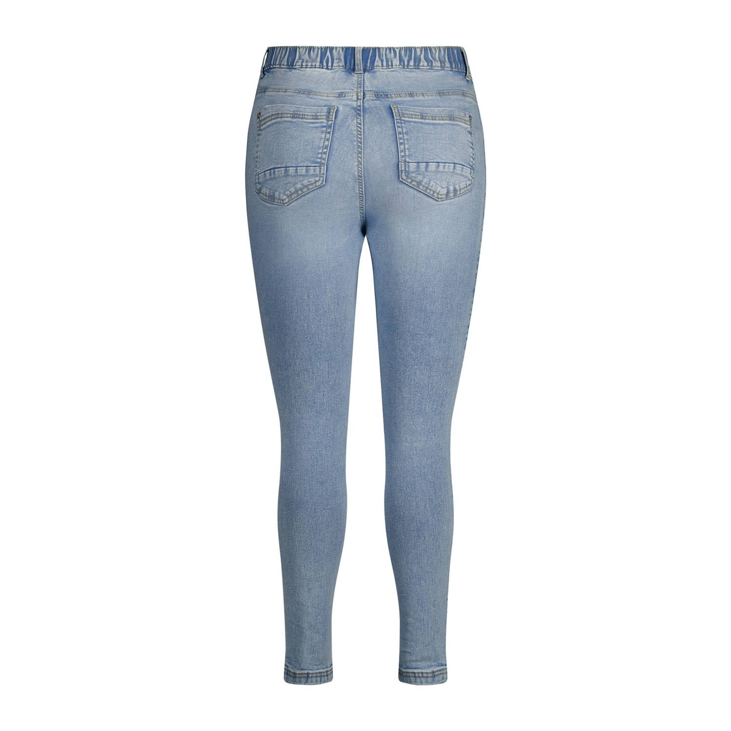 MS Mode slim regular waist broek medium blue denim