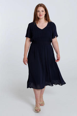 midi jurk marine