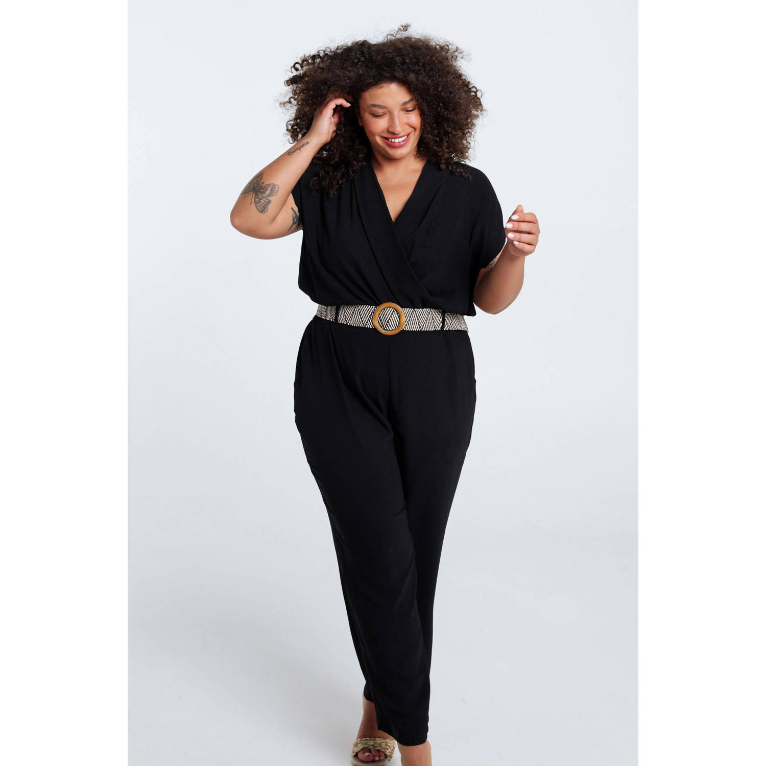 Paprika rechtvallend jumpsuit zwart