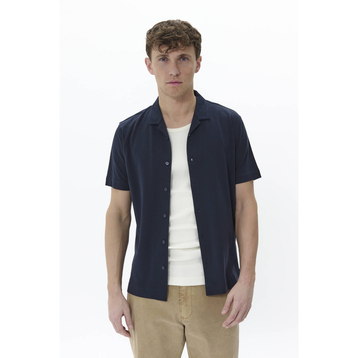 Matinique regular fit overhemd donkerblauw