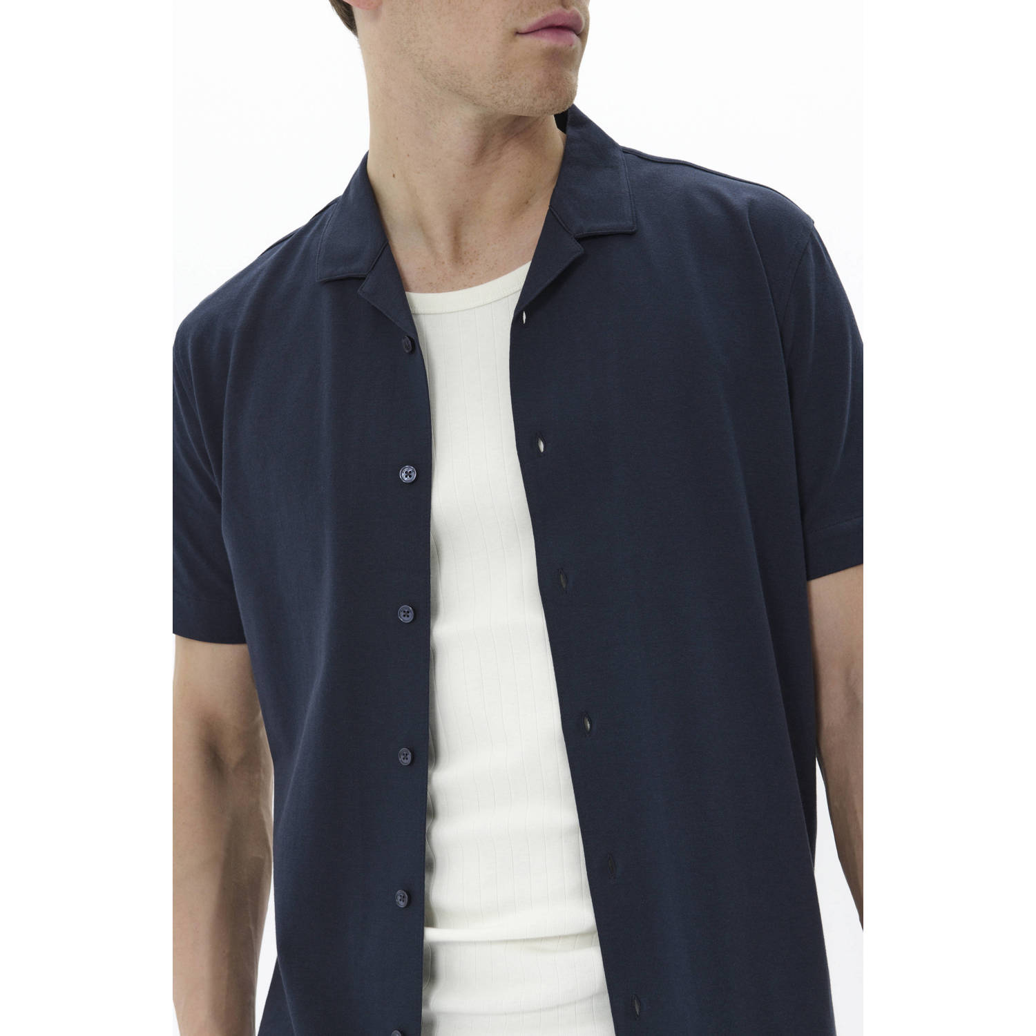 Matinique regular fit overhemd donkerblauw