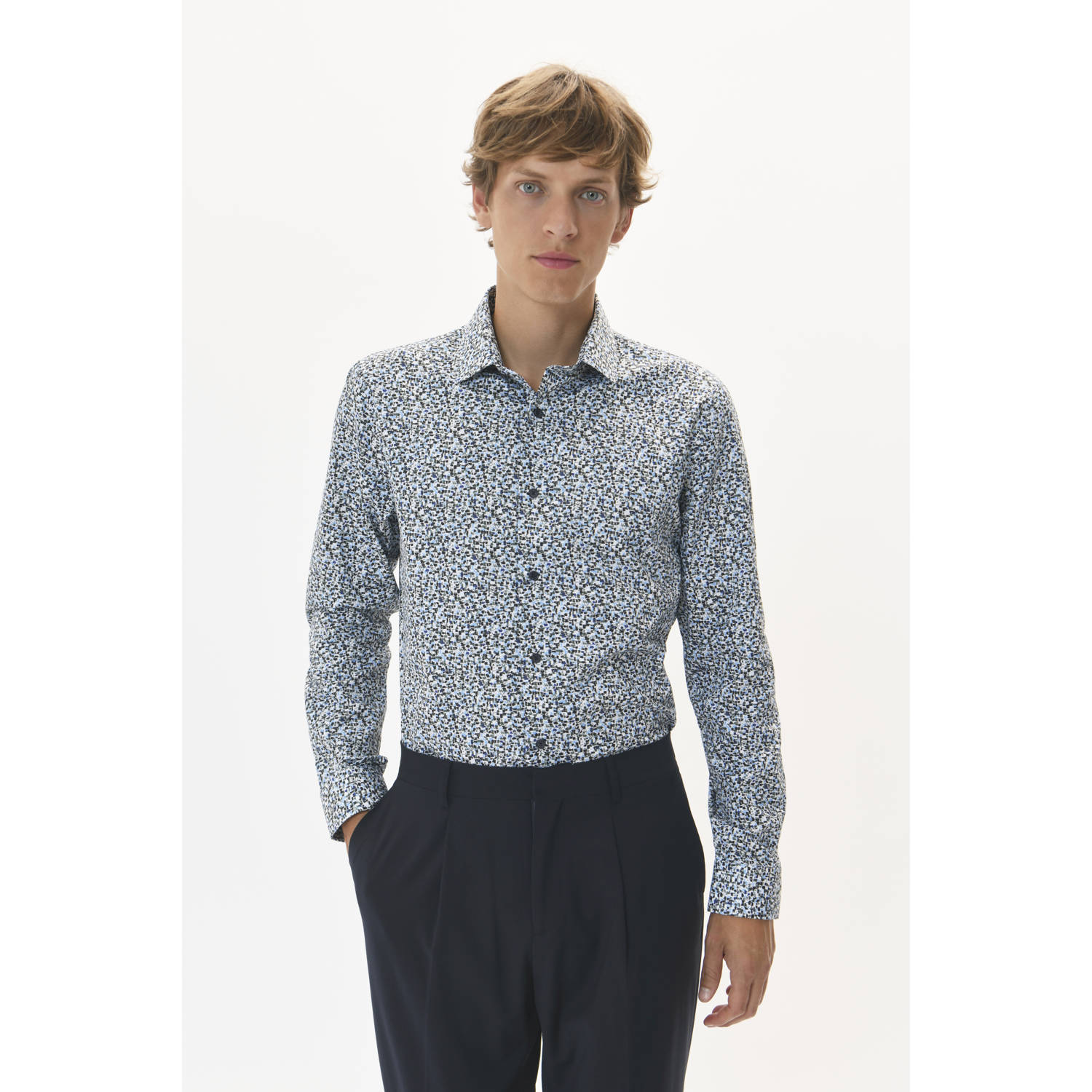 Matinique casual overhemd donkerblauw