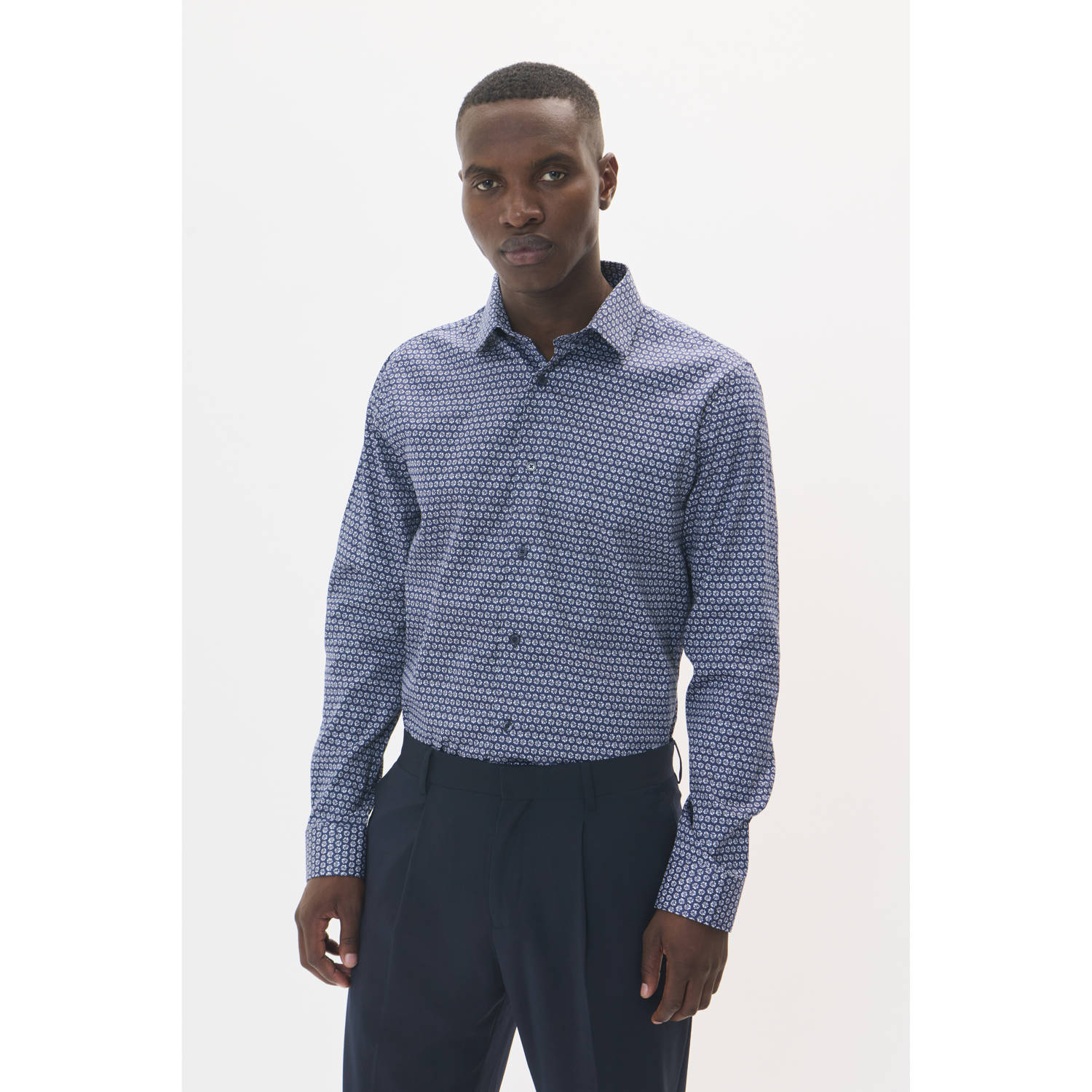Matinique regular fit overhemd MAtrostol dark navy