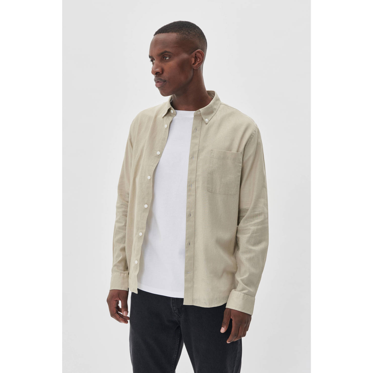 Matinique linnen casual overhemd beige