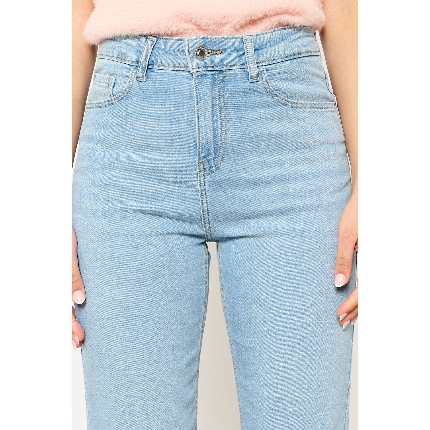 LOLALIZA mom jeans light blue denim