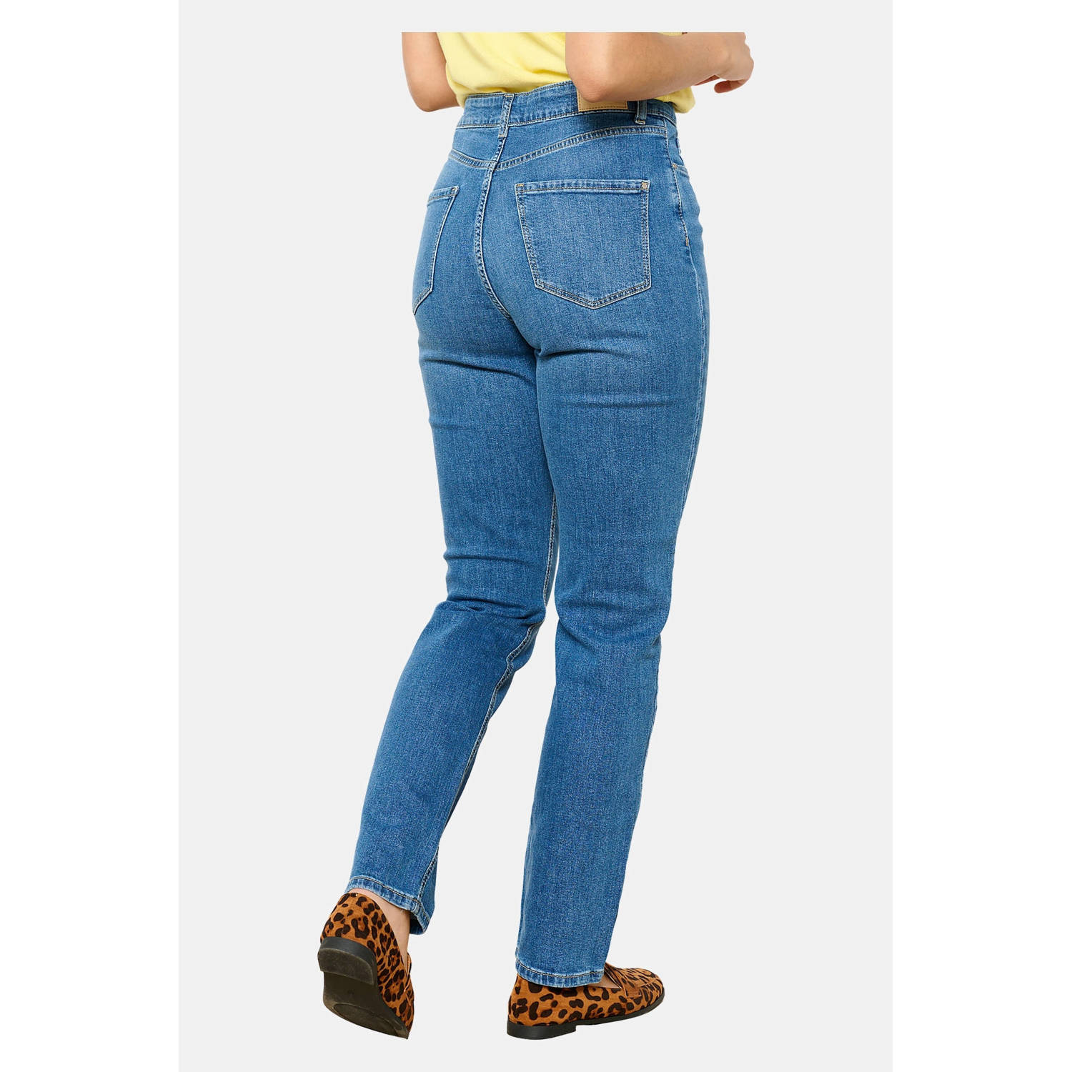 LOLALIZA high waist mom jeans medium blue denim