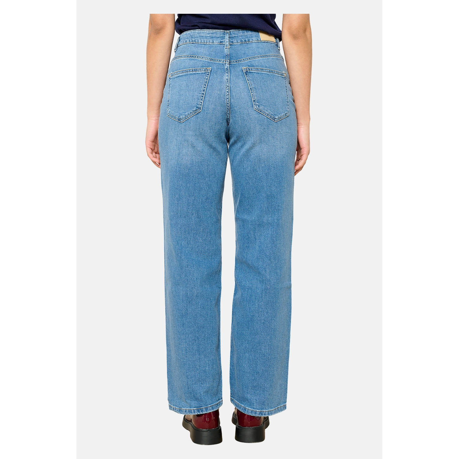 LOLALIZA high waist wide leg jeans medium blue denim