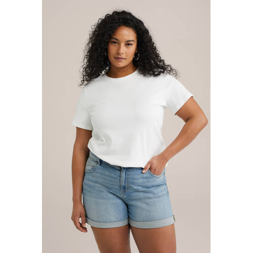 WE Fashion Curve T-shirt wit afbeelding