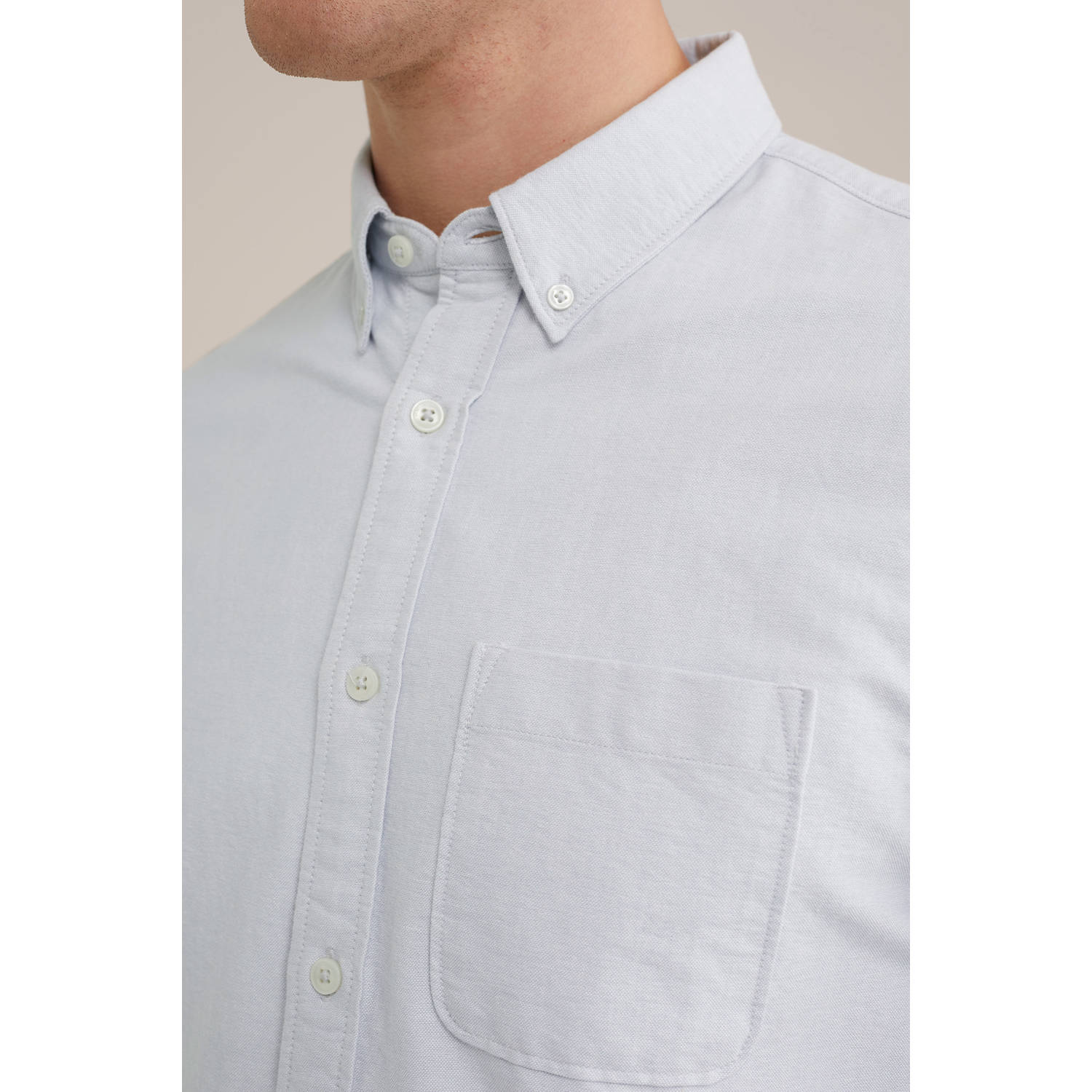 WE Fashion WE Fundamentals casual overhemd blauw