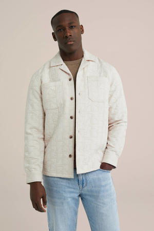 overshirt met textuur ecru