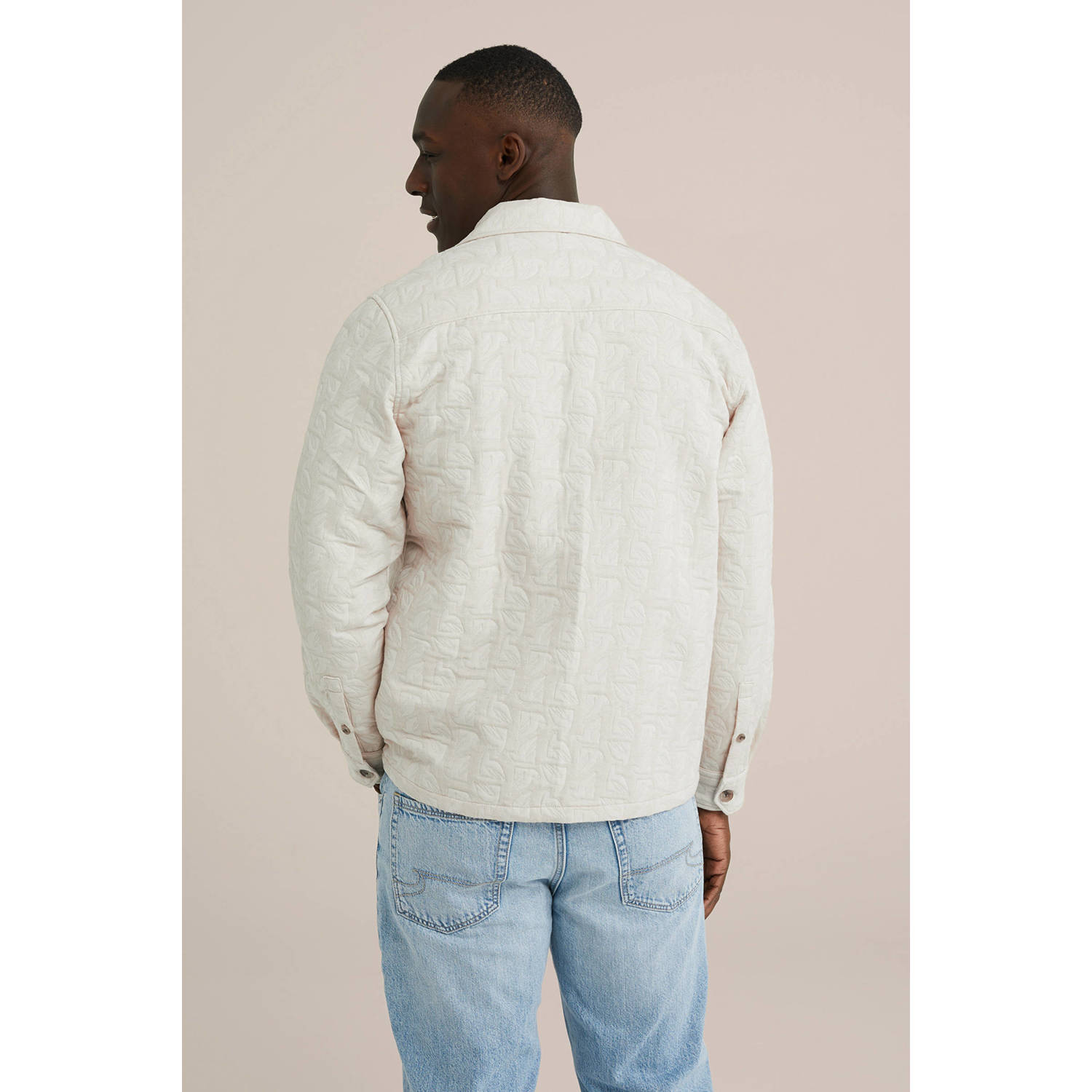 WE Fashion overshirt met textuur ecru