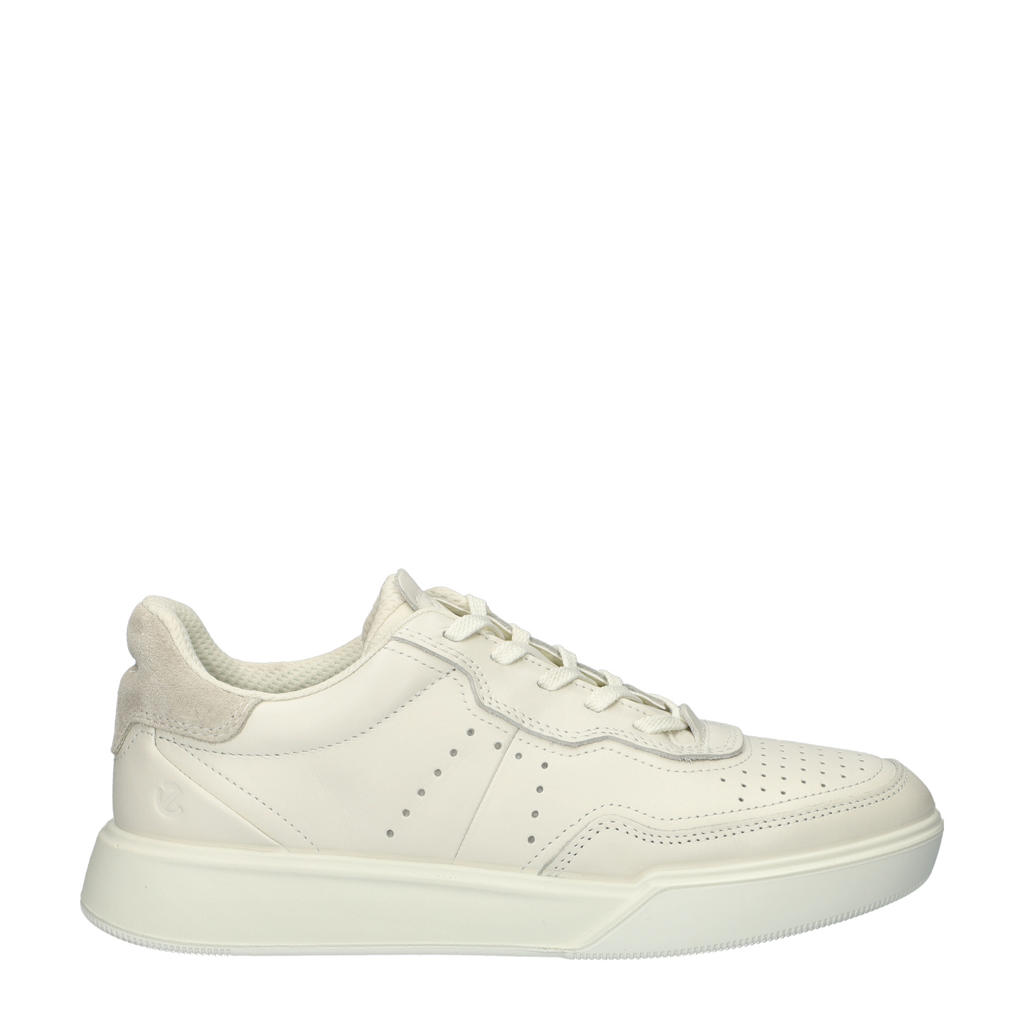 Witte dames Ecco leren sneakers met veters