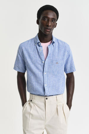 linnen casual overhemd blauw