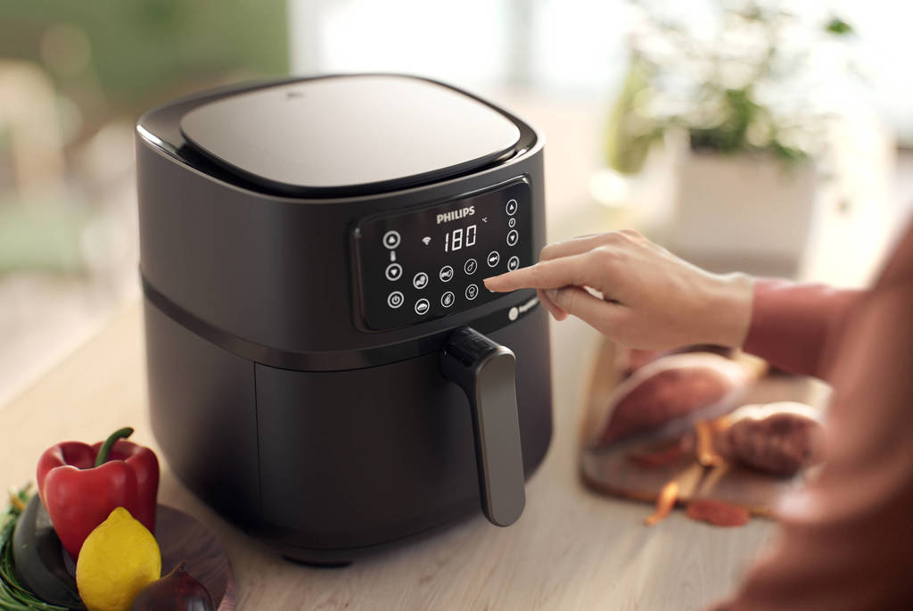 JAP Airfryer XXL 5,7L | Heteluchtfriteuse met gratis receptenboek | Handmatige en automatische funties | Zwart