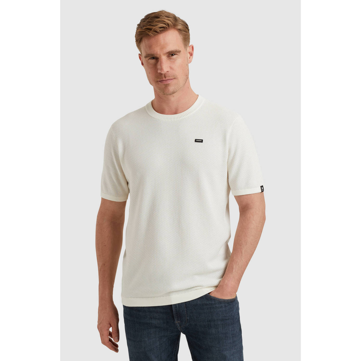Vanguard T-shirt gebreid ecru