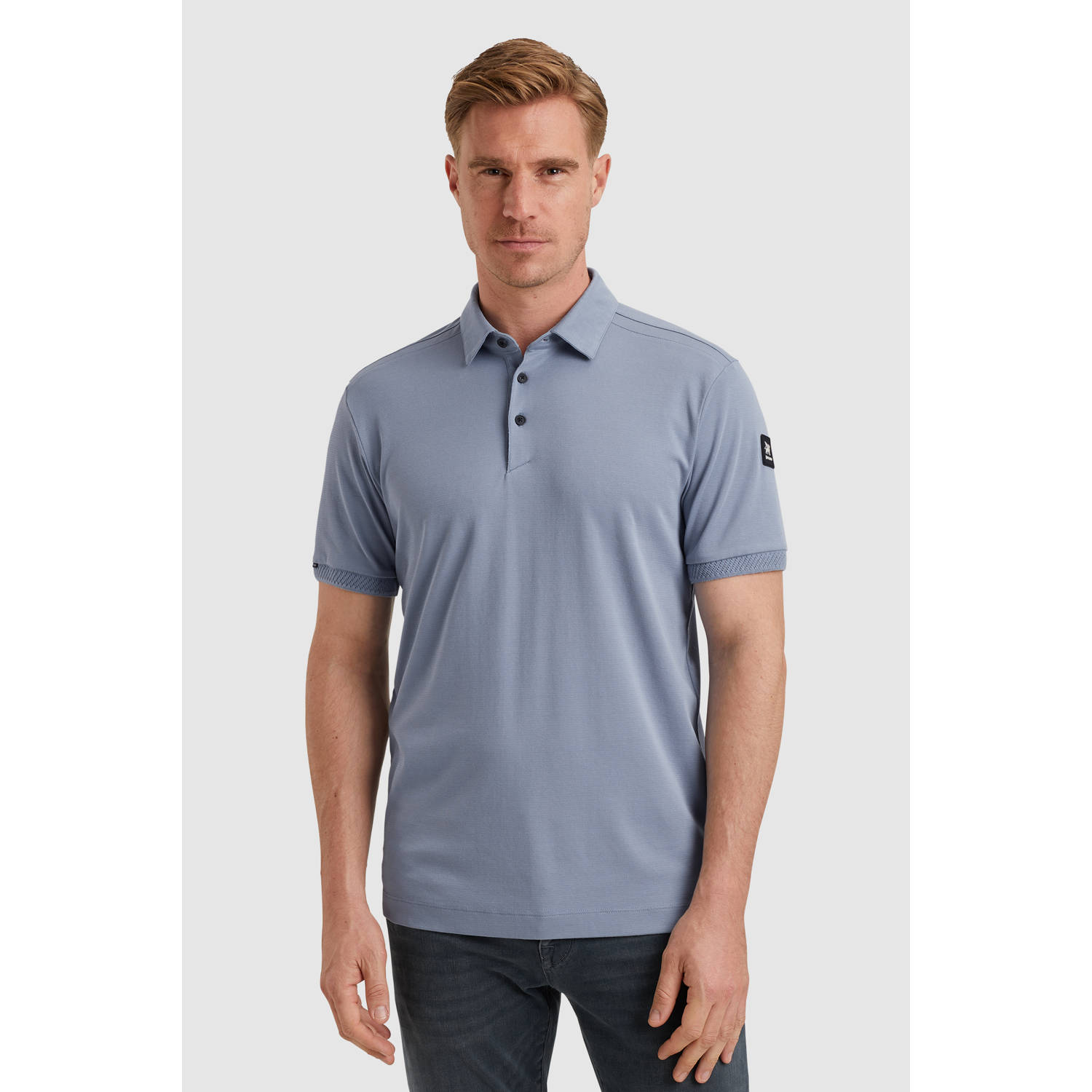 Vanguard Korte Mouw Polo Interloc Stijl Blue Heren