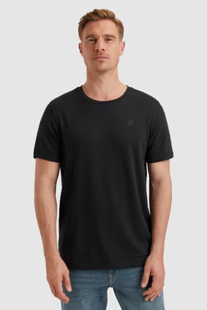 T-shirt met ingebreid patroon zwart