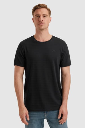 T-shirt met ingebreid patroon zwart