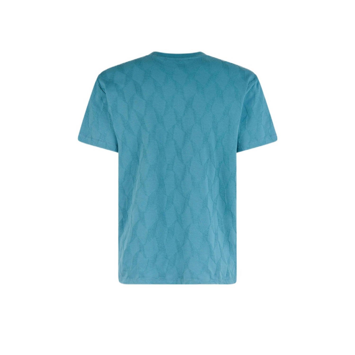 Shoeby T-shirt met ingebreid patroon blauw