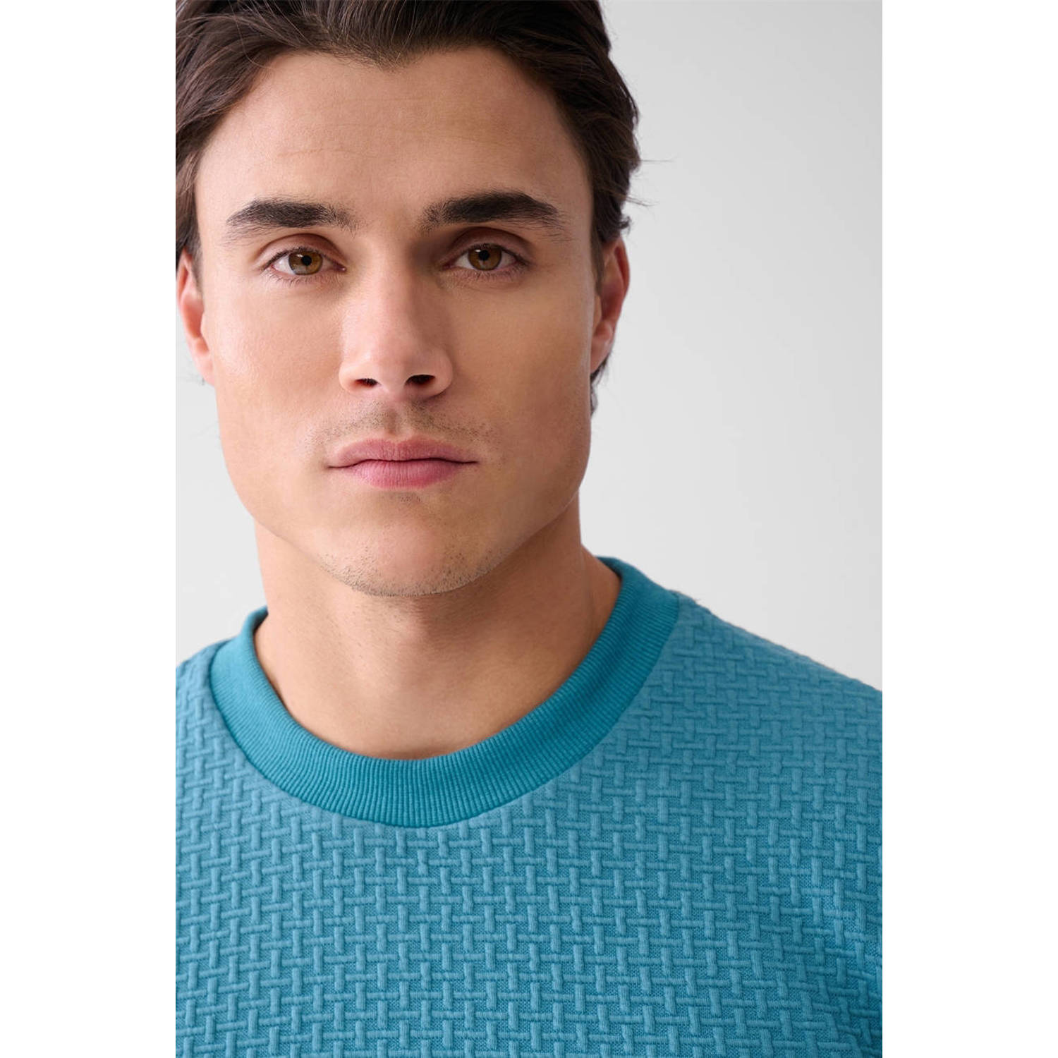 Shoeby longsleeve met ingebreid patroon blauw