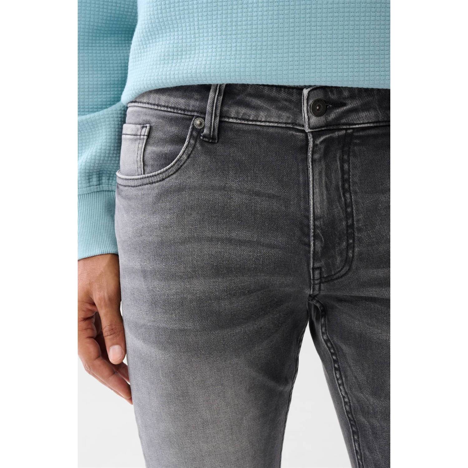 Shoeby slim fit L34 jeans grijs