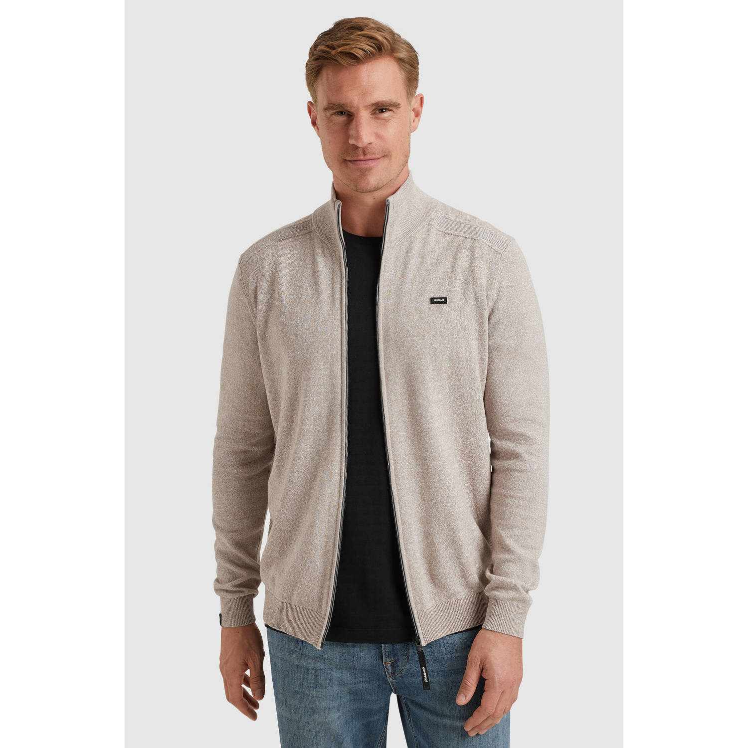 Vanguard Ritssluiting Jas Katoen Linnen Mix Beige Heren