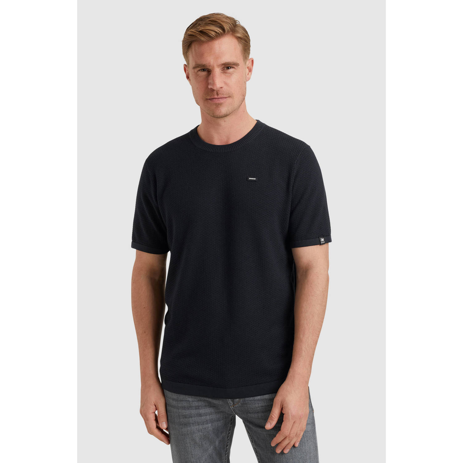 Vanguard T-shirt gebreid donkerblauw