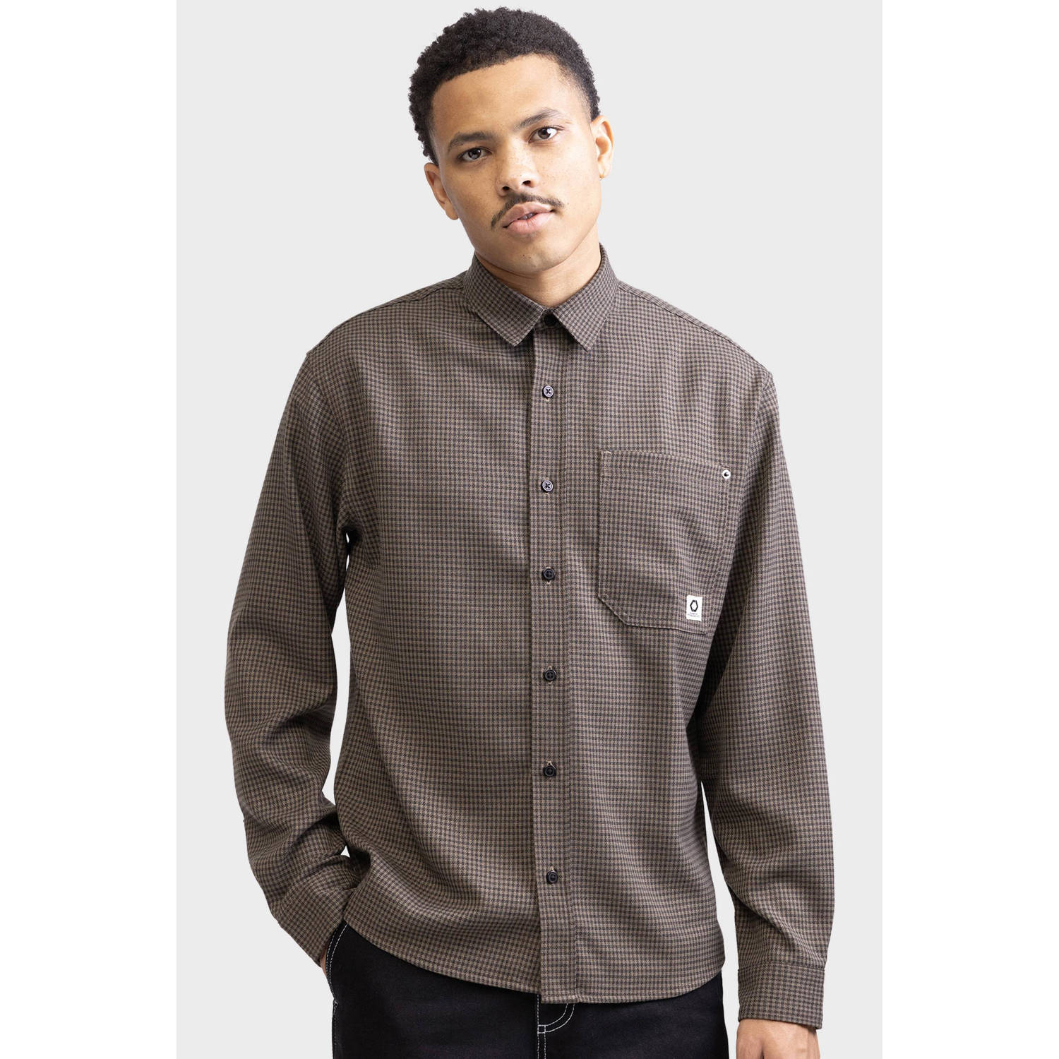 Redefined Rebel casual overhemd bruin