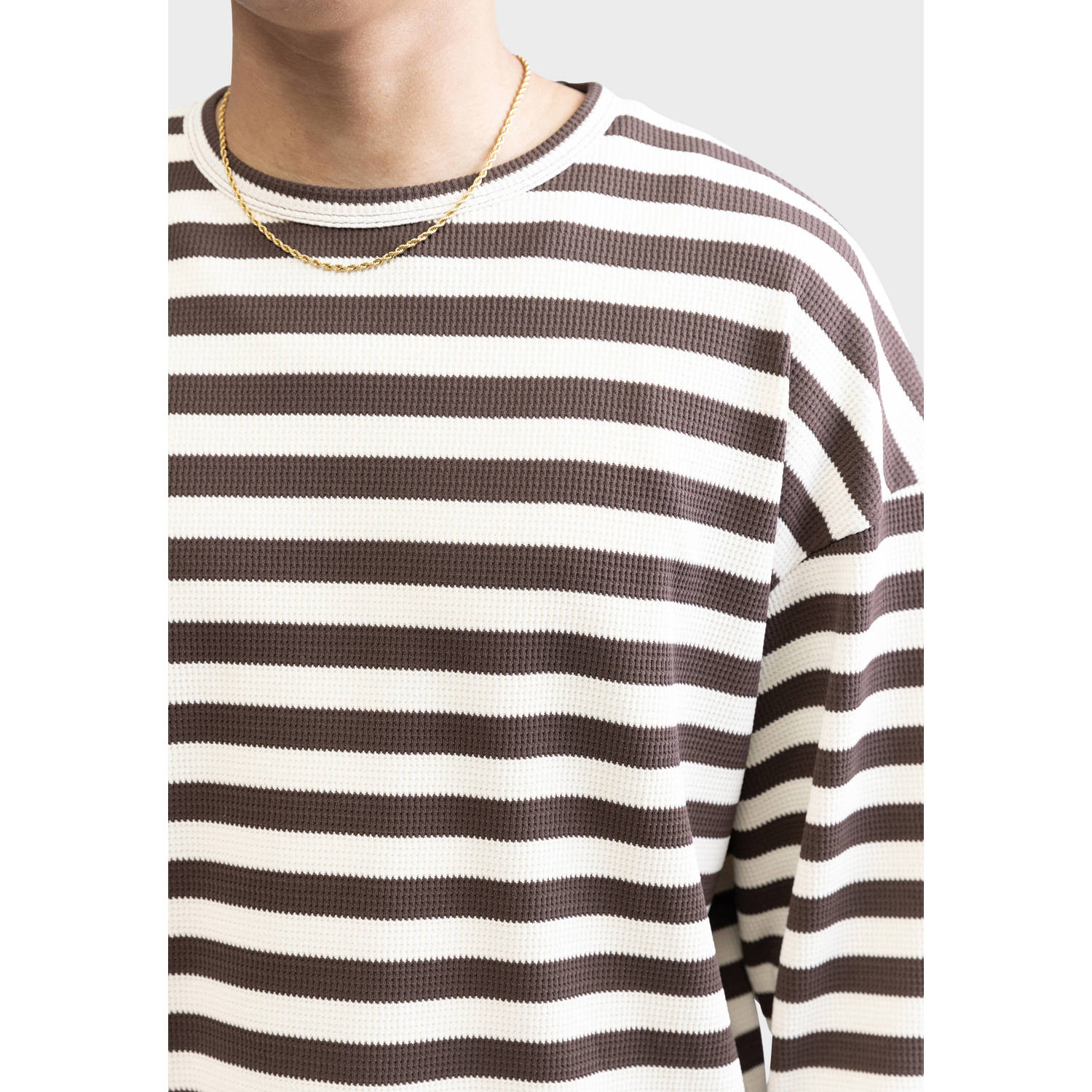 Redefined Rebel gebreide trui met textuur bruin