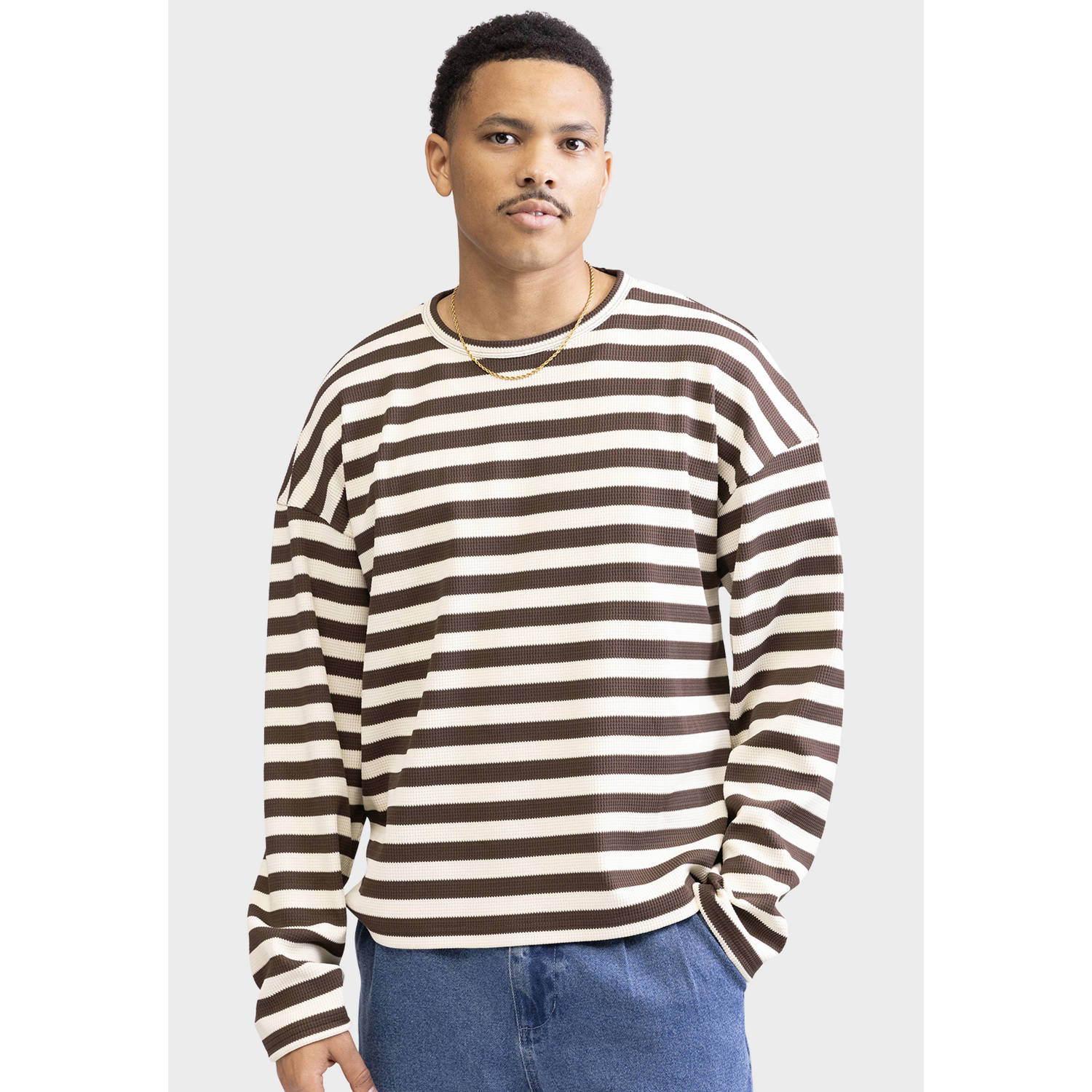 Redefined Rebel gebreide trui met textuur bruin