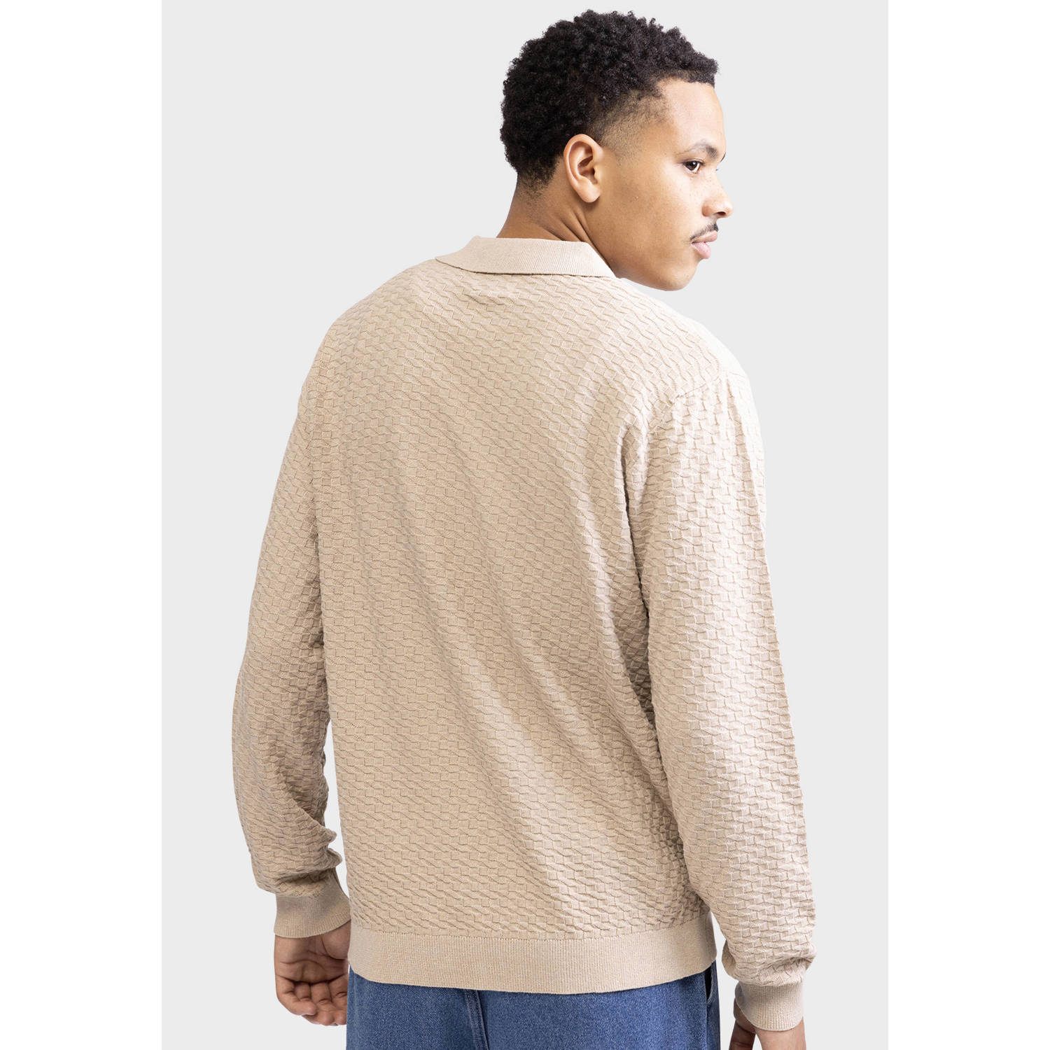Redefined Rebel trui met ingebreid patroon beige