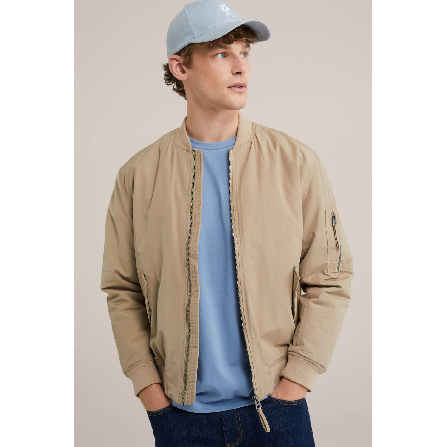 WE Fashion T-shirt met opdruk blauw