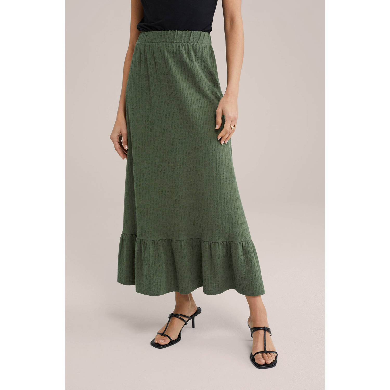 WE Fashion maxi rok donkergroen