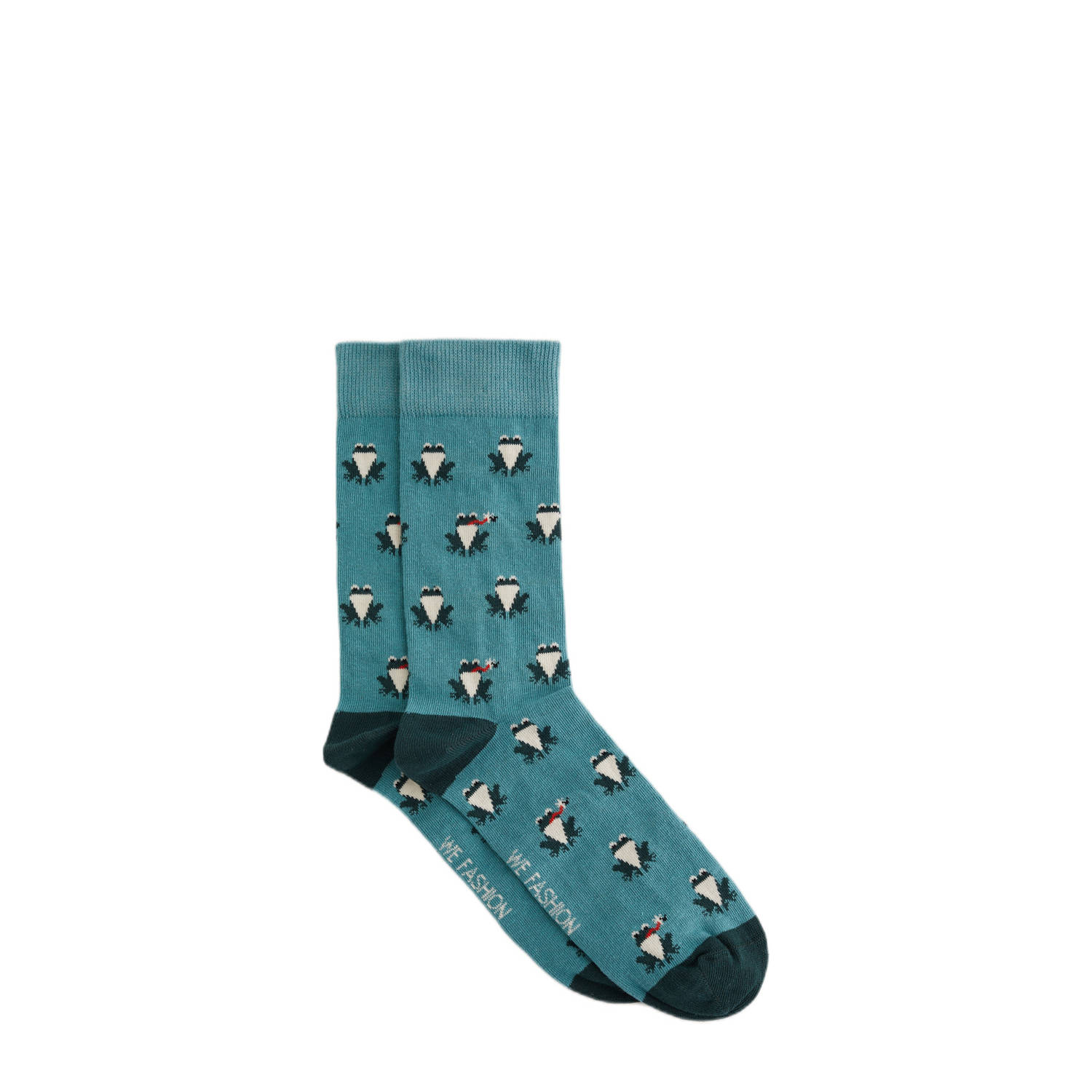 WE Fashion sokken met all over print blauw