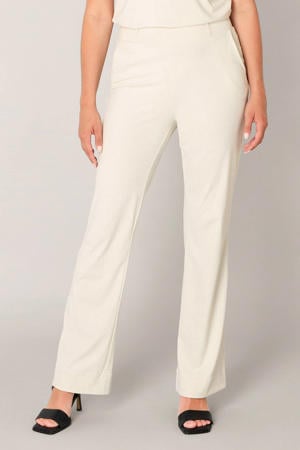 regular waist flared broek wit