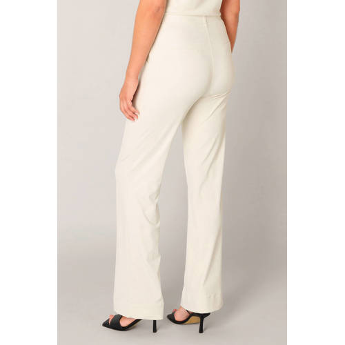 Base Level regular waist flared broek wit afbeelding
