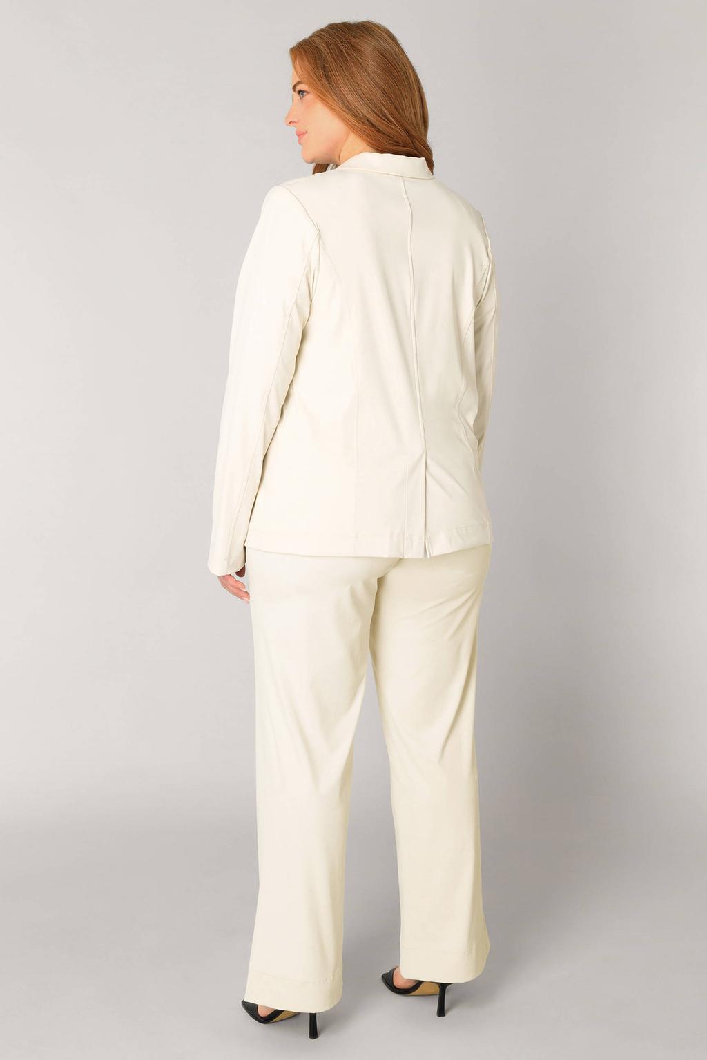 Base Level Curvy regular blazer travelstof ecru